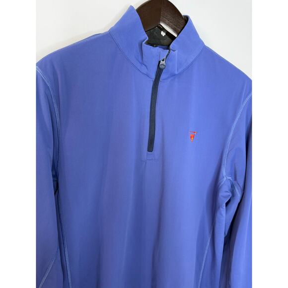 Greyson Golf Tate Mockneck 1/4 Zip Pullover Golf Performance Blue Sz L - Picture 2 of 12